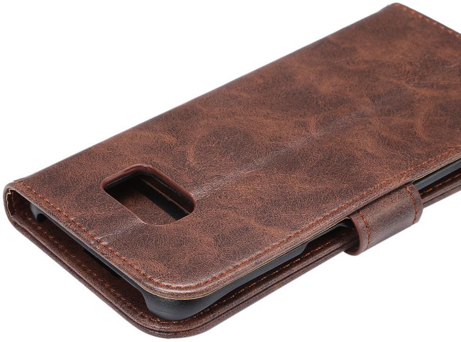 Samsung Galaxy S7 Edge Portemonnee Bookcase Hoesje Coffee afbeelding 10