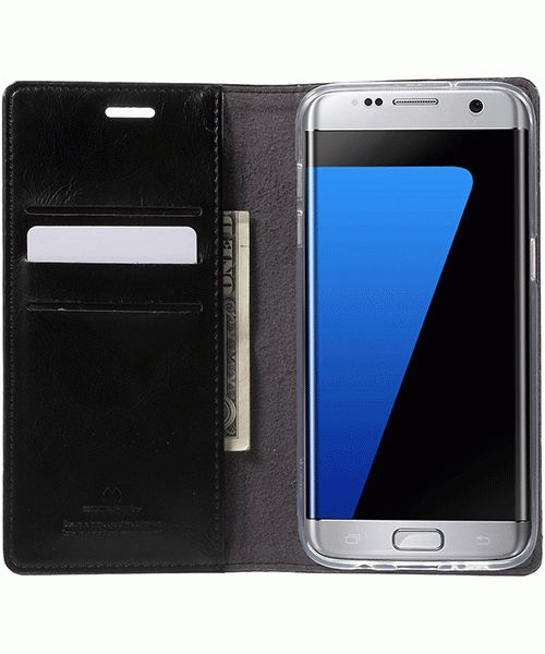 Mercury Portemonnee Flip Hoesje Samsung Galaxy S7 Edge Zwart afbeelding 1