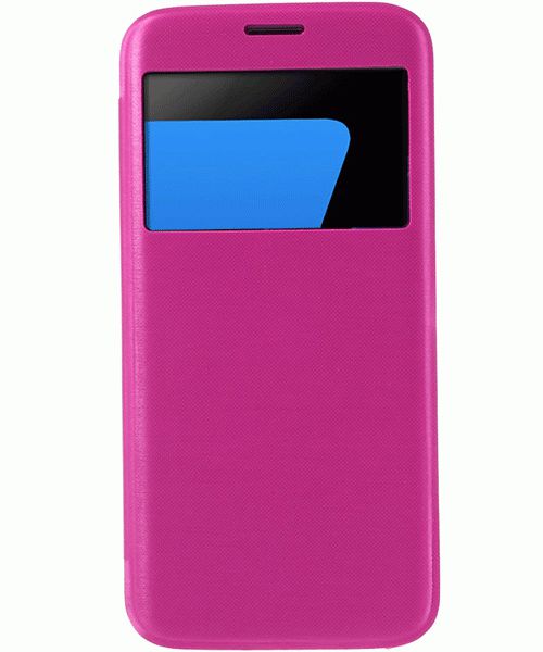 Samsung Galaxy S7 Edge Window View Flip Hoesje Roze afbeelding 3