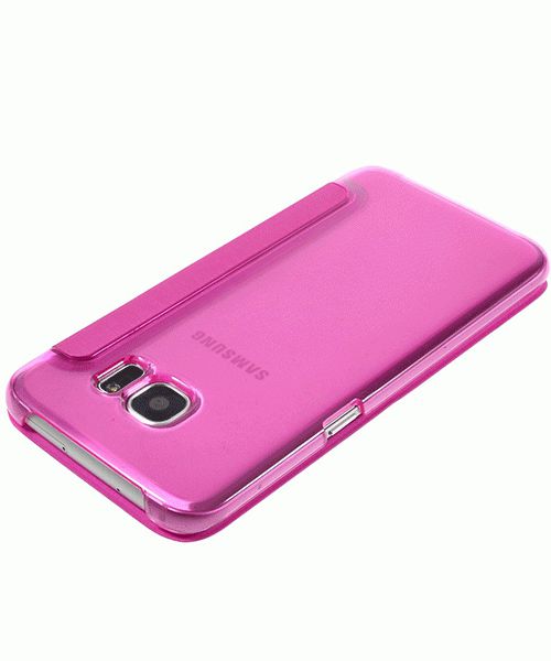 Samsung Galaxy S7 Edge Window View Flip Hoesje Roze afbeelding 4