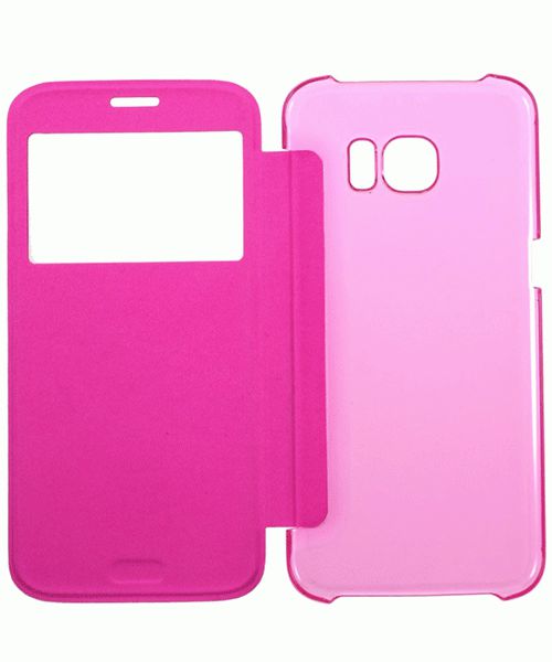 Samsung Galaxy S7 Edge Window View Flip Hoesje Roze afbeelding 5