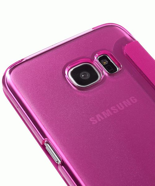 Samsung Galaxy S7 Edge Window View Flip Hoesje Roze afbeelding 7