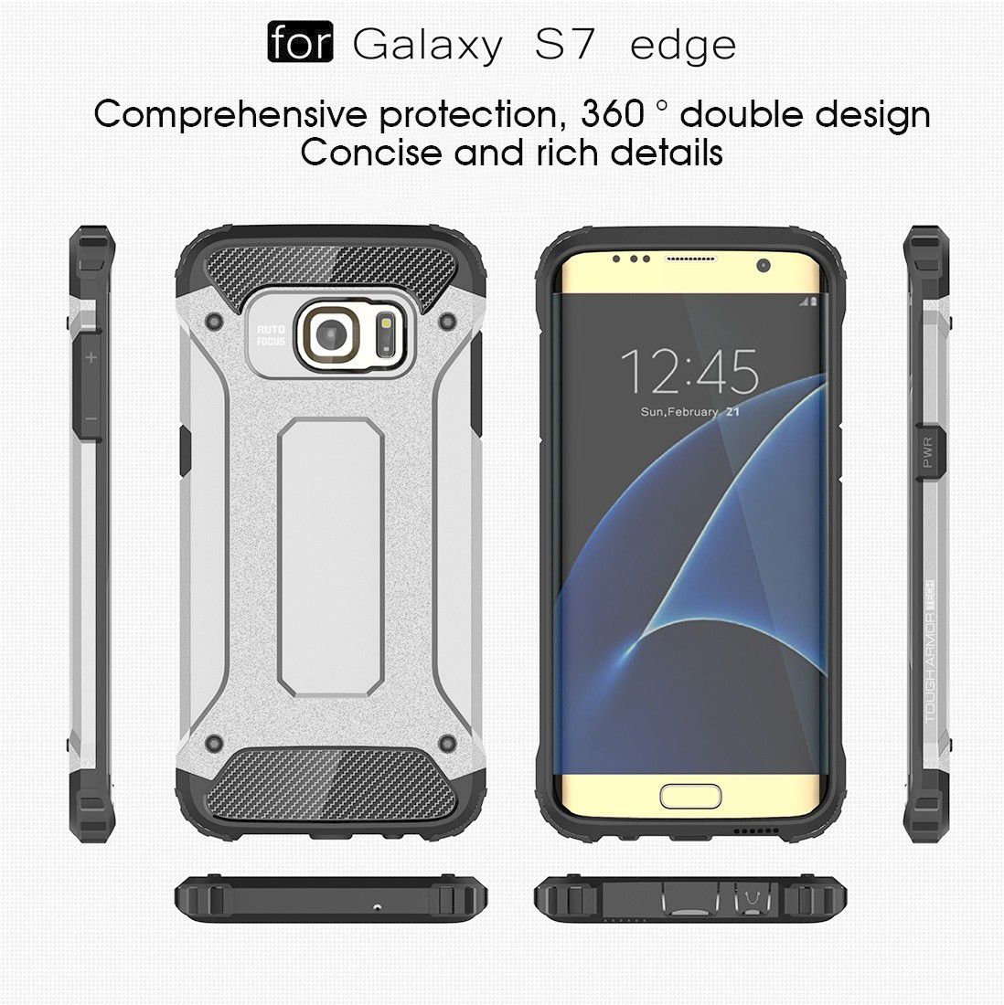 Samsung Galaxy S7 Edge Cool Armor Hoesje Zilver afbeelding 3