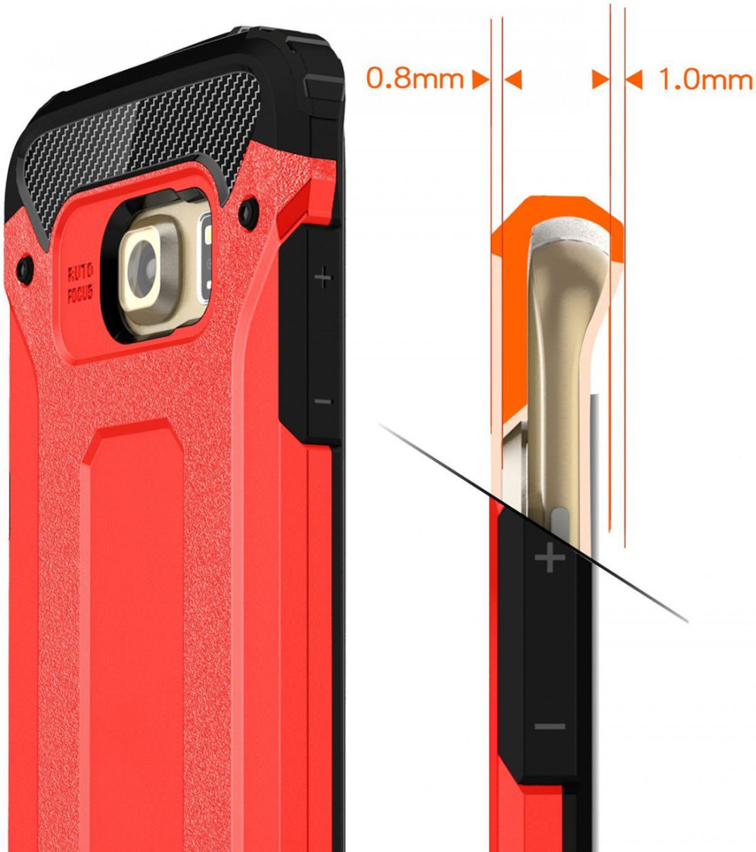 Samsung Galaxy S7 Edge Cool Armor Hoesje Rood afbeelding 5
