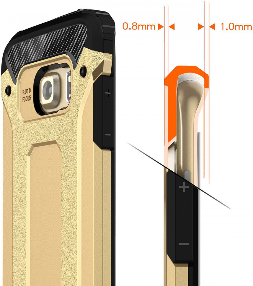 Samsung Galaxy S7 Edge Cool Armor Hoesje Goud afbeelding 4