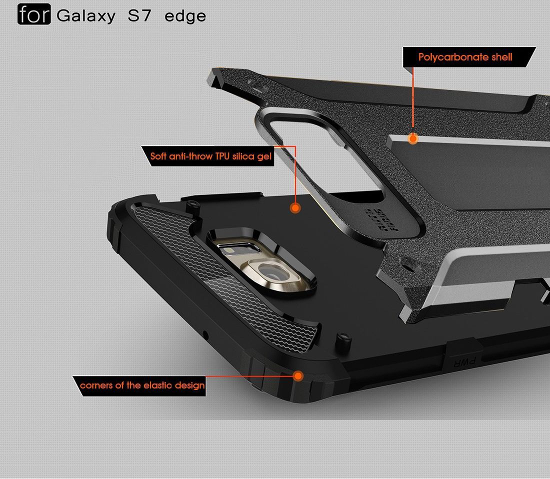 Samsung Galaxy S7 Edge Cool Armor Hoesje Zwart afbeelding 4