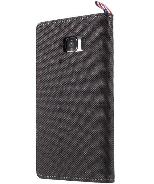 Samsung Galaxy S7 Edge Denim Portemonnee Hoesje Zwart afbeelding 3