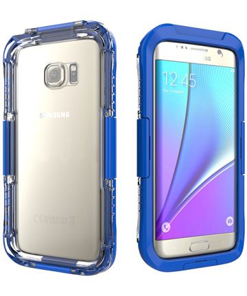 Samsung Galaxy S7 Edge Waterproof Duikers Hoesje Blauw Hoesjes