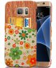Samsung Galaxy S7 Edge Lederen Hard Cover Bloemen
