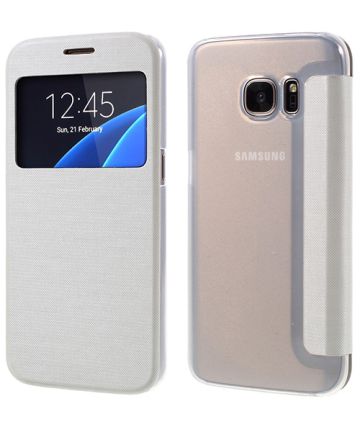 Samsung Galaxy S7 Window View Flip Hoesje Wit Hoesjes