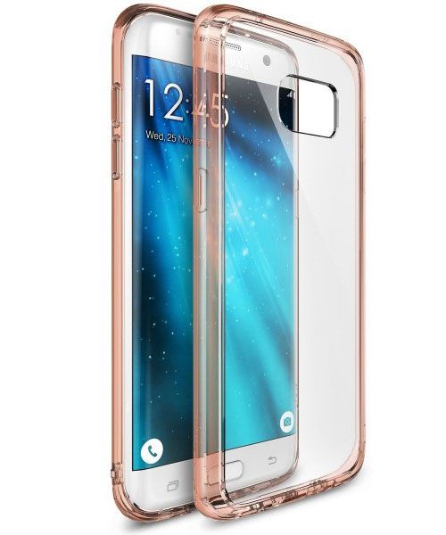 Ringke Fusion Samsung Galaxy S7 Edge hoesje doorzichtig Rose Gold afbeelding 1