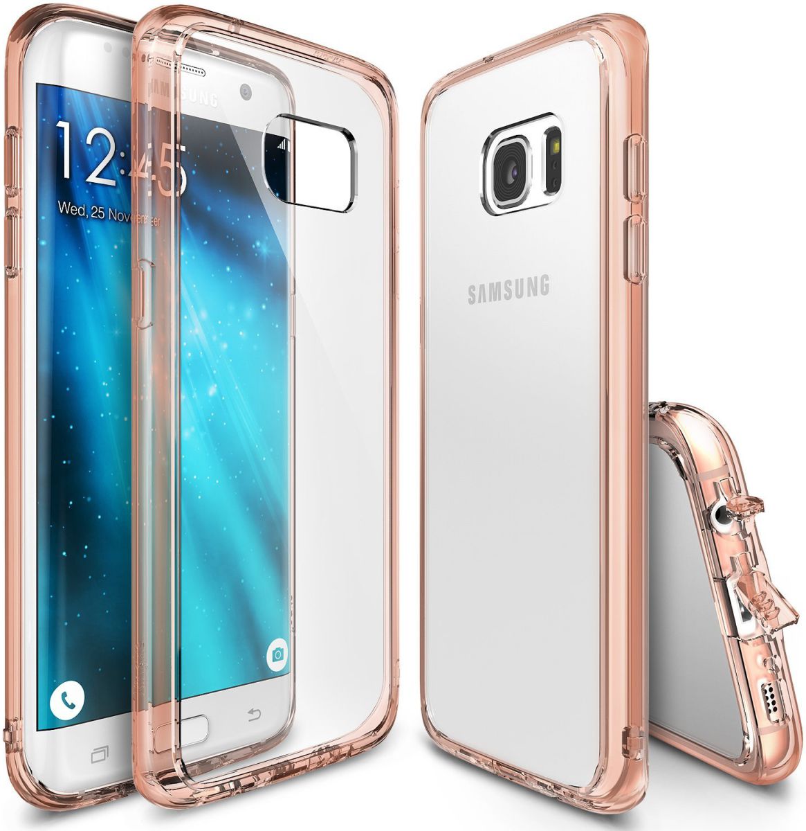 Ringke Fusion Samsung Galaxy S7 Edge hoesje doorzichtig Rose Gold afbeelding 2