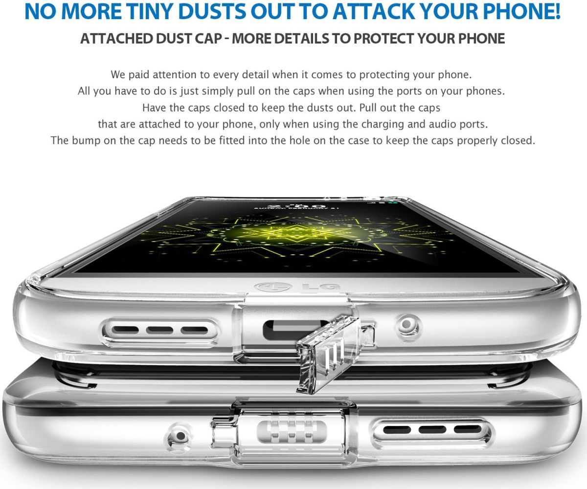Ringke Fusion LG G5 (SE) hoesje doorzichtig Smoke Black afbeelding 5