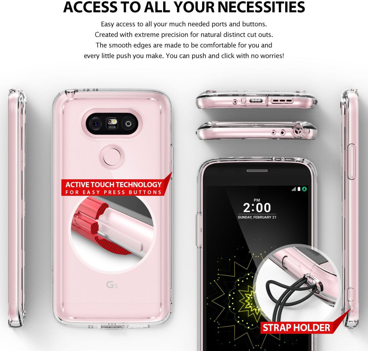 Ringke Fusion LG G5 (SE) hoesje doorzichtig Smoke Black afbeelding 6