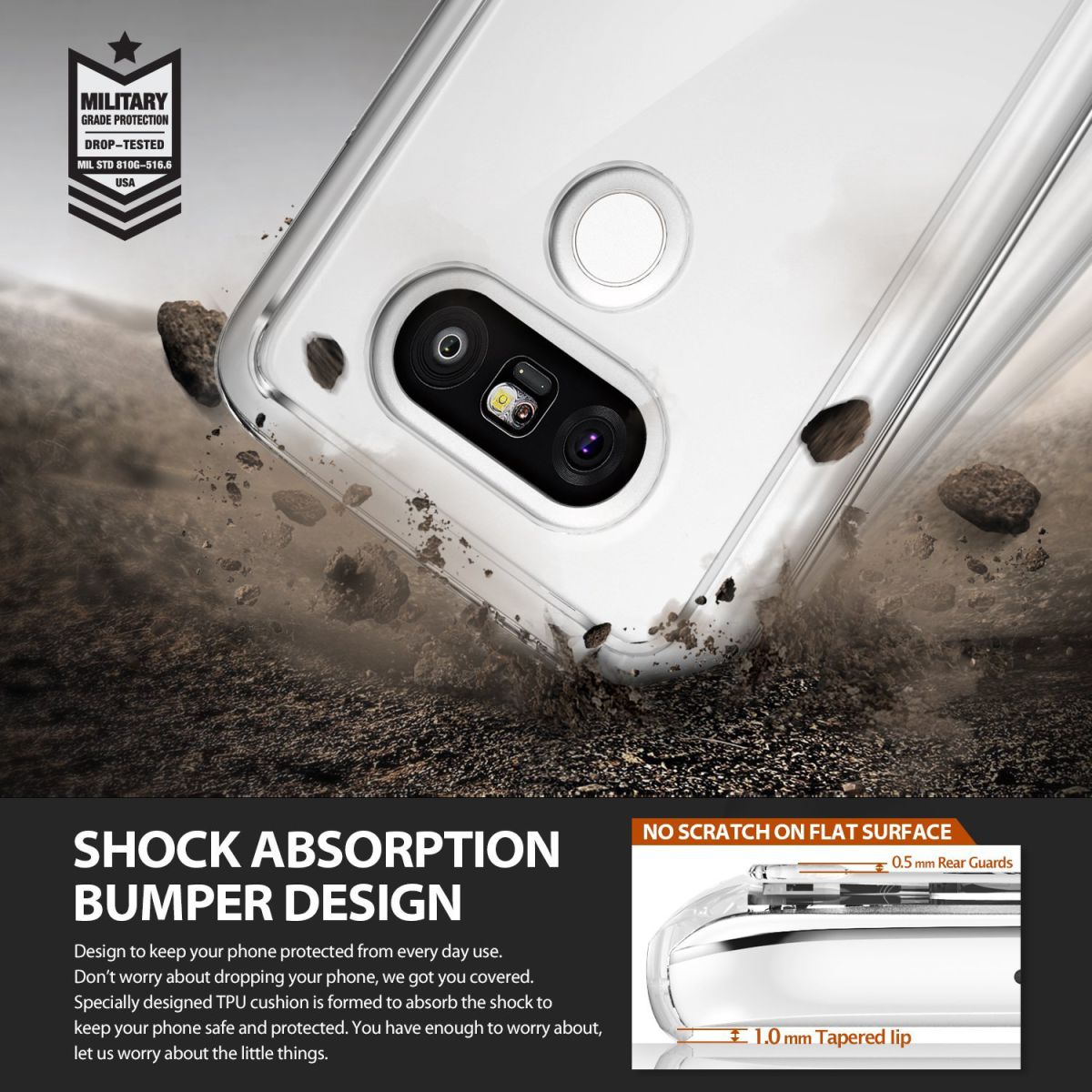 Ringke Fusion LG G5 (SE) hoesje doorzichtig Smoke Black afbeelding 2