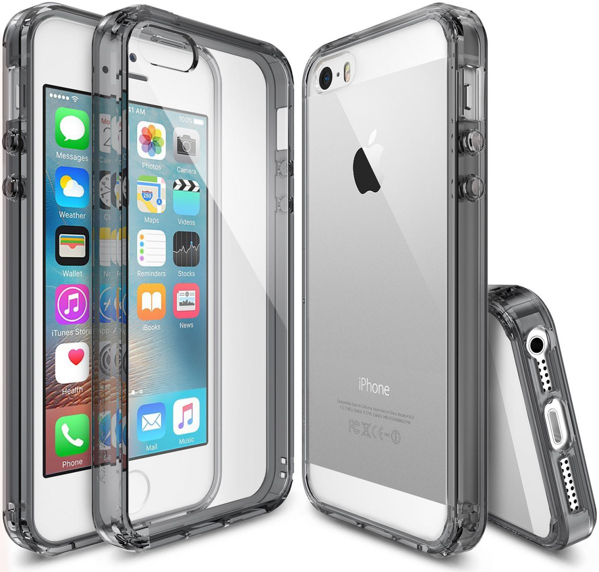 Ringke Fusion Apple iPhone SE Hoesje Doorzichtig Smoke Black afbeelding 1