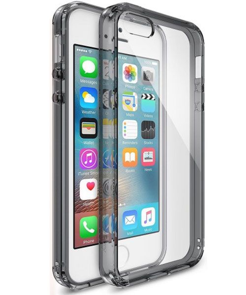 Ringke Fusion Apple iPhone SE Hoesje Doorzichtig Smoke Black afbeelding 3