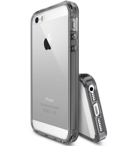 Ringke Fusion Apple iPhone SE Hoesje Doorzichtig Smoke Black afbeelding 4
