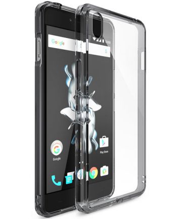 Ringke Fusion OnePlus X hoesje doorzichtig Smoke Black Hoesjes