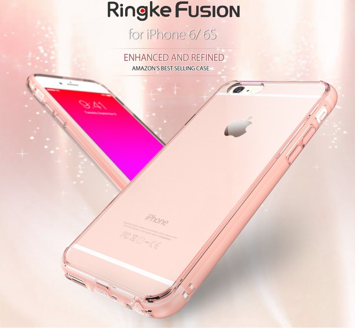 Ringke Fusion iPhone 6S Hoesje Doorzichtig Rose Gold afbeelding 2