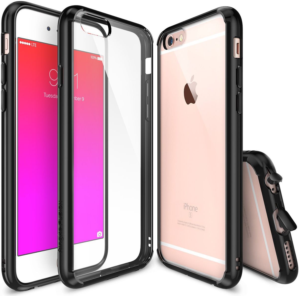 Ringke Fusion iPhone 6S Hoesje Doorzichtig Zwart afbeelding 2