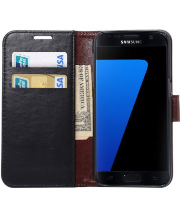 Samsung Galaxy S7 Bookcase Hoesje Met Pasjes Zwart Hoesjes