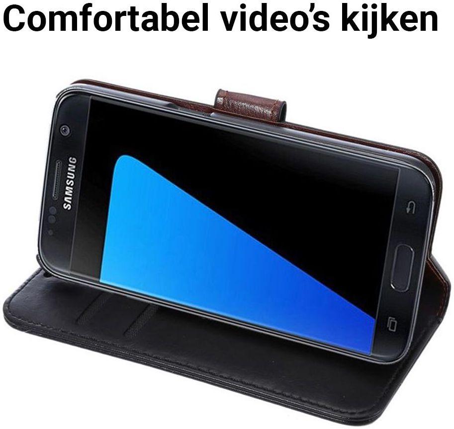 Samsung Galaxy S7 Bookcase Hoesje Met Pasjes Zwart afbeelding 4