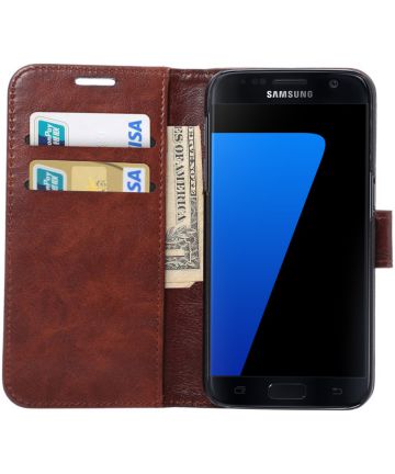 Samsung Galaxy S7 Bookcase Hoesje Met Pasjes Bruin Hoesjes