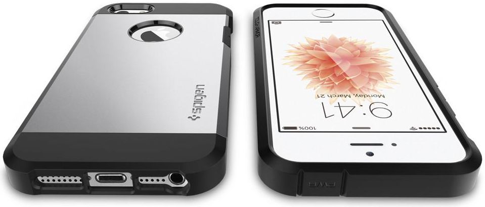 Spigen Tough Armor Hoesje iPhone SE Satin Silver afbeelding 8