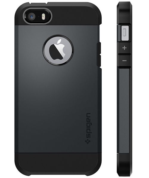 Spigen Tough Armor Hoesje iPhone SE Metal Slate afbeelding 2