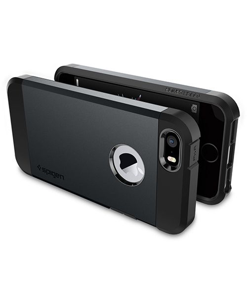 Spigen Tough Armor Hoesje iPhone SE Metal Slate afbeelding 5