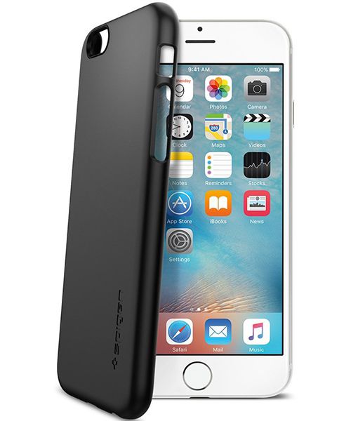 Spigen Thin Fit Case Apple iPhone 6S Smooth Black afbeelding 2