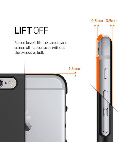 Spigen Thin Fit Case Apple iPhone 6S Smooth Black afbeelding 7