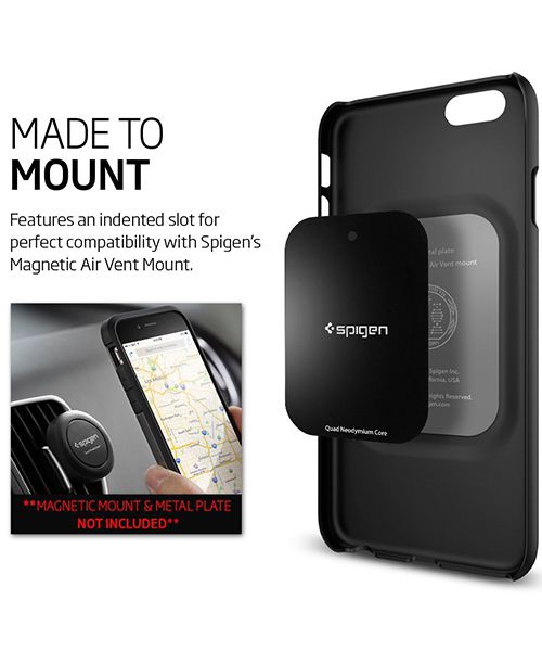 Spigen Thin Fit Case Apple iPhone 6S Smooth Black afbeelding 8