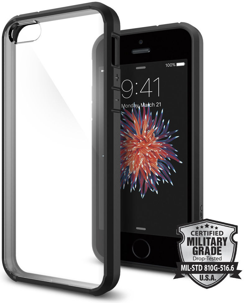 Spigen Ultra Hybrid Hoesje iPhone SE Smooth Black afbeelding 1