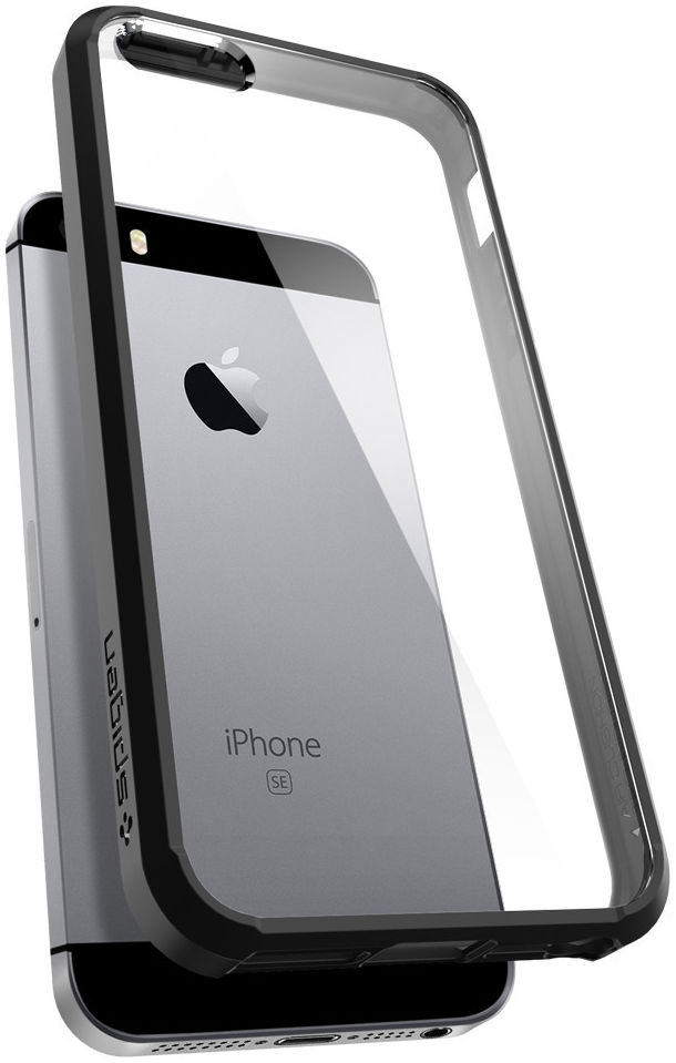Spigen Ultra Hybrid Hoesje iPhone SE Smooth Black afbeelding 6