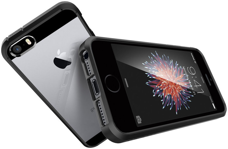 Spigen Ultra Hybrid Hoesje iPhone SE Smooth Black afbeelding 7