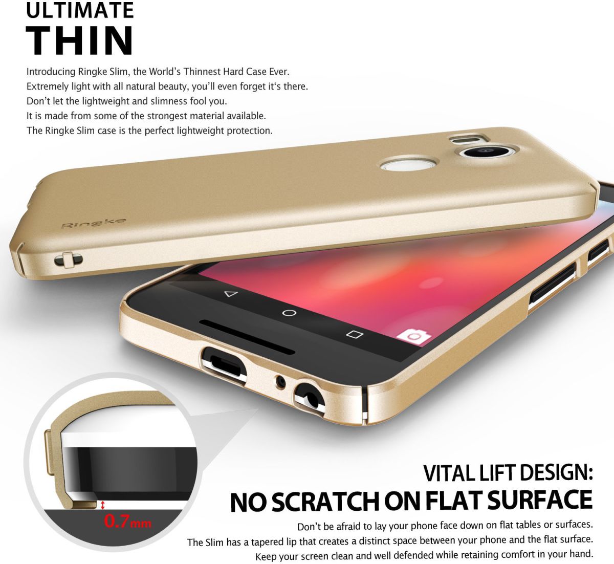 Ringke Slim LG Nexus 5X Hoesje Royal Gold afbeelding 4
