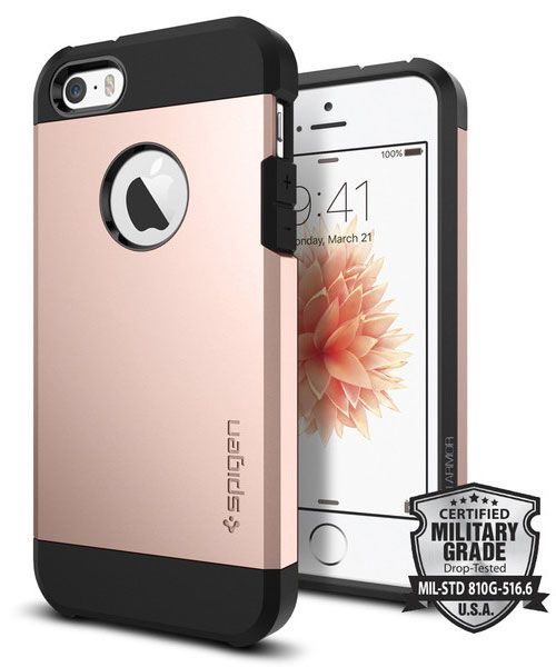 Spigen Tough Armor Hoesje iPhone SE Rose Gold afbeelding 1
