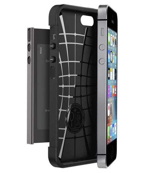 Spigen Slim Armor Hoesje iPhone SE Gunmetal afbeelding 2
