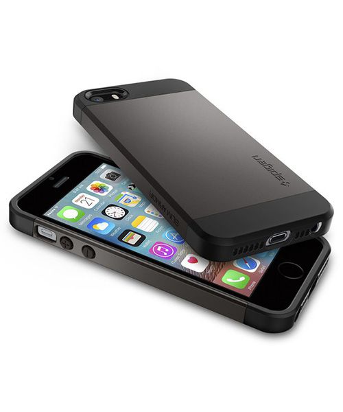 Spigen Slim Armor Hoesje iPhone SE Gunmetal afbeelding 3