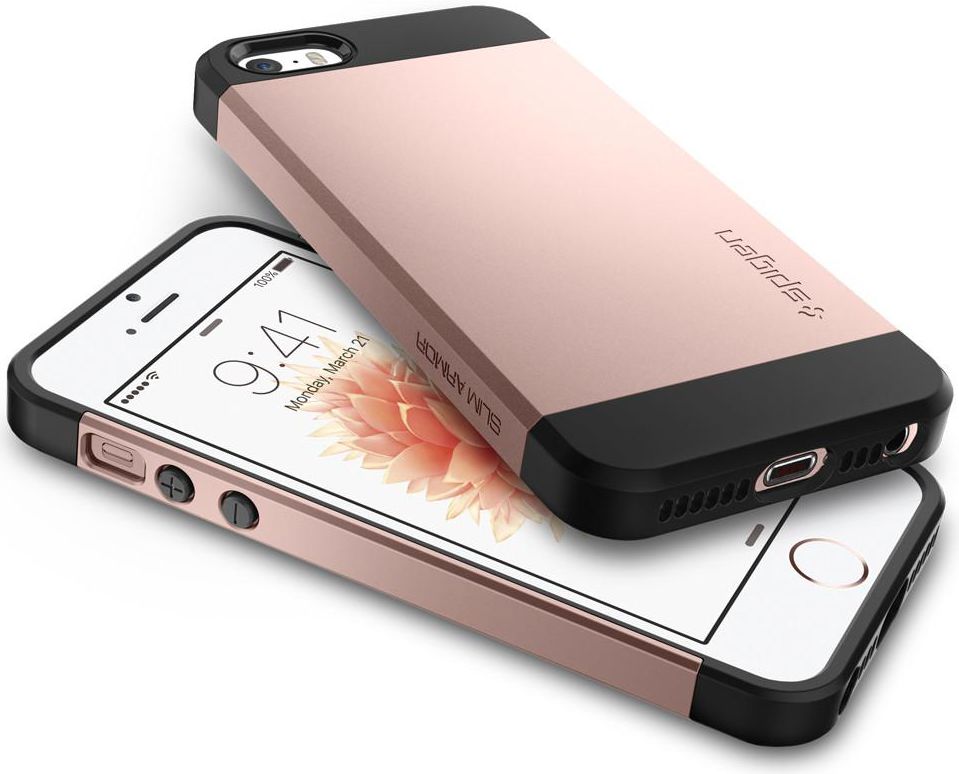 Spigen Slim Armor Hoesje iPhone SE Rose Gold afbeelding 6