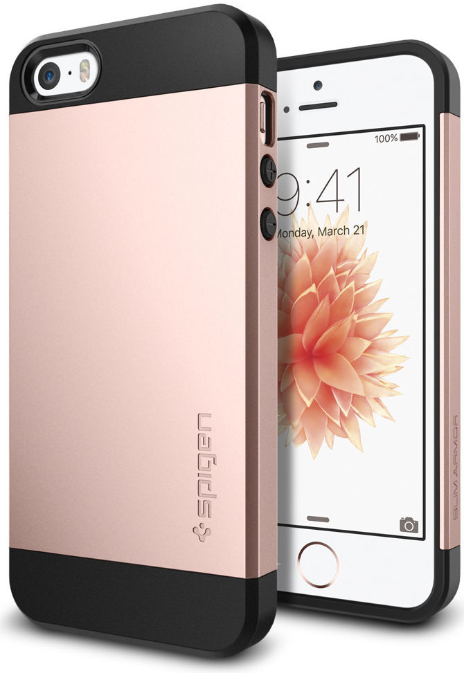 Spigen Slim Armor Hoesje iPhone SE Rose Gold afbeelding 7