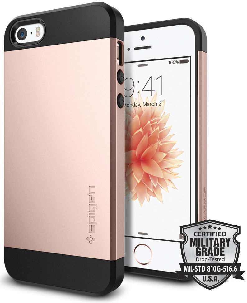 Spigen Slim Armor Hoesje iPhone SE Rose Gold afbeelding 1