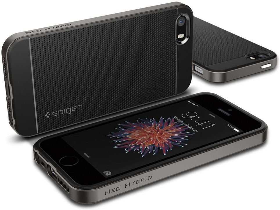Spigen Neo Hybrid Hoesje iPhone SE Gunmetal afbeelding 10