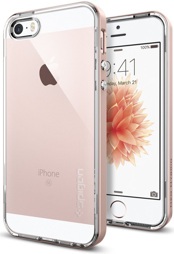 Spigen Neo Hybrid Crystal Hoesje iPhone SE Rose Gold afbeelding 1