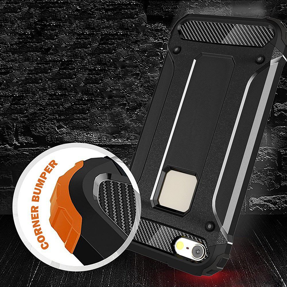 Apple iPhone 5/5S/SE Hoesje Shock Proof Hybride Back Cover Zwart afbeelding 8