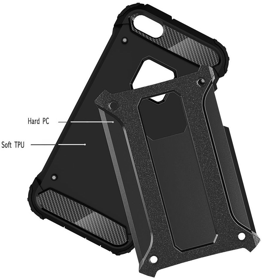 Apple iPhone 5/5S/SE Hoesje Shock Proof Hybride Back Cover Zwart afbeelding 10