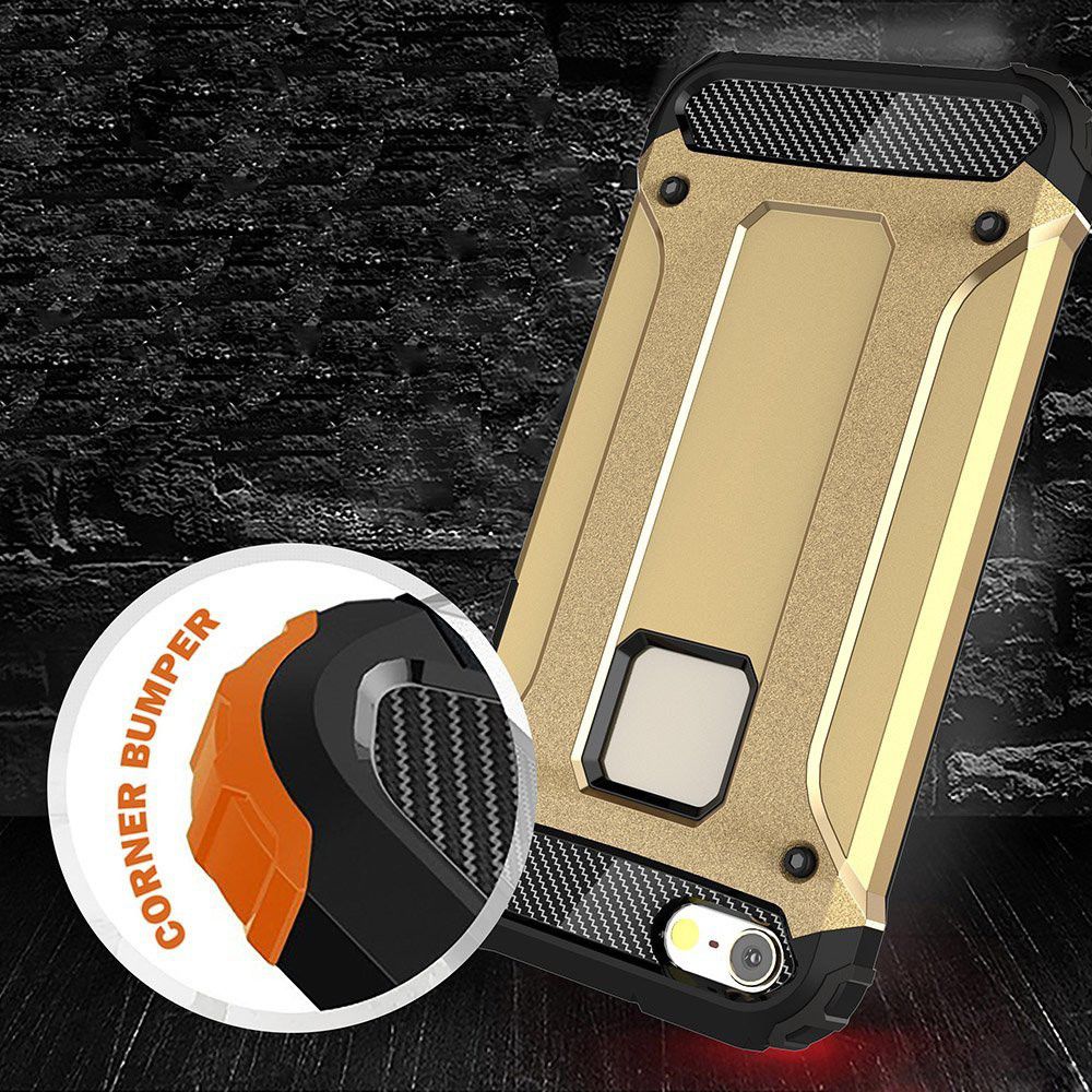 Apple iPhone 5/5S/SE Hoesje Shock Proof Hybride Back Cover Goud afbeelding 6