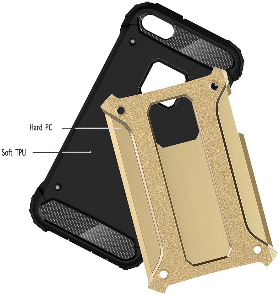 Apple iPhone 5/5S/SE Hoesje Shock Proof Hybride Back Cover Goud afbeelding 7